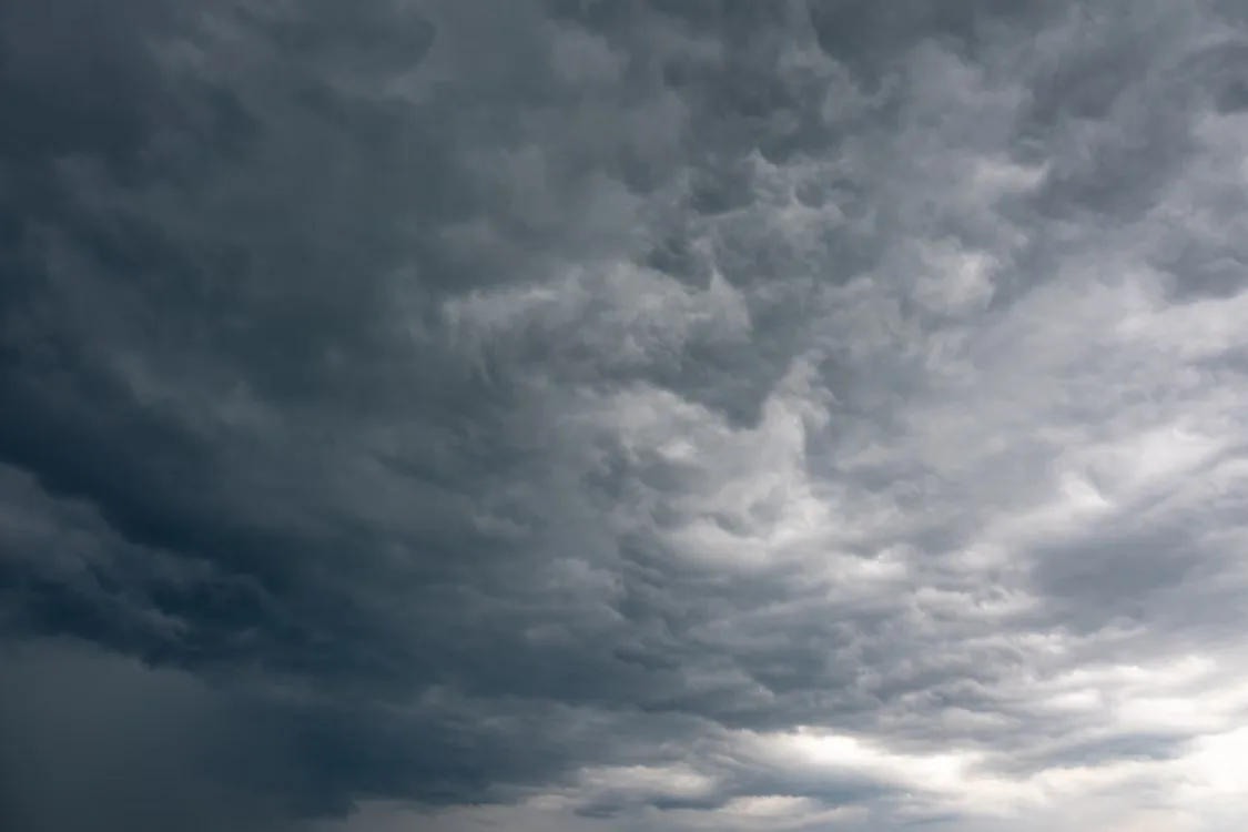 Dark storm cloud rolling over a St. Charles County neighborhood